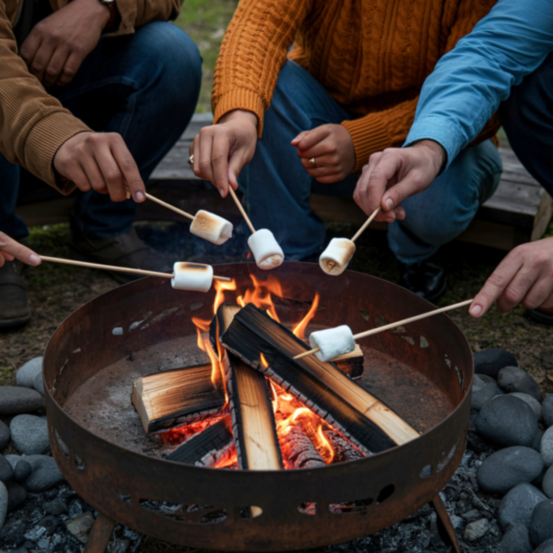Roasting Marshmallows While Camping