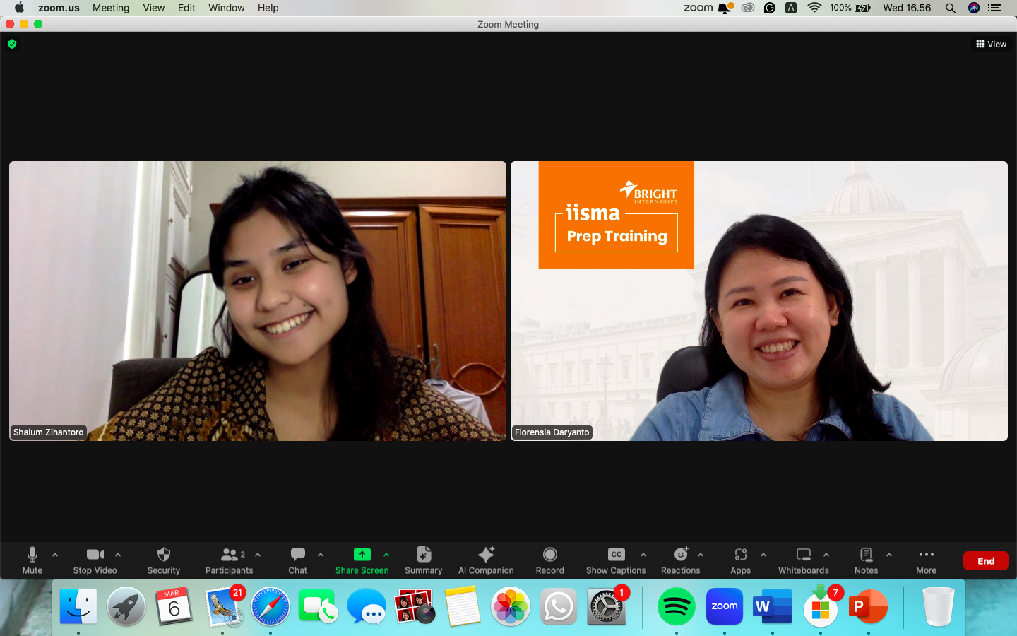 Mock Up Interview Session with one of the event's participants