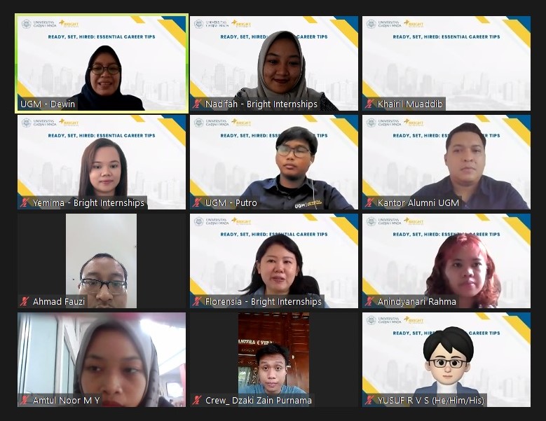Here are some participants of Webinar & Info Session Bright Internships at Universitas Gadjah Mada