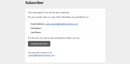 Bright Internships Newsletter: You're On The List