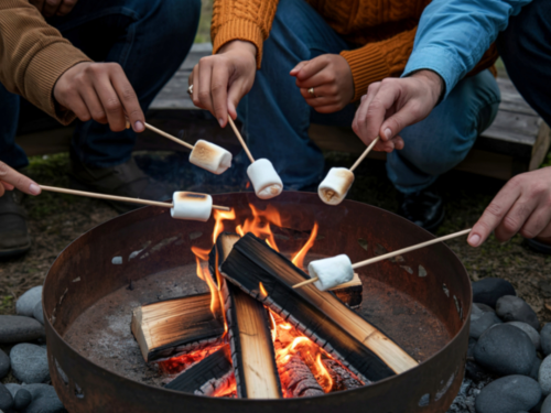 Roasting Marshmallows While Camping